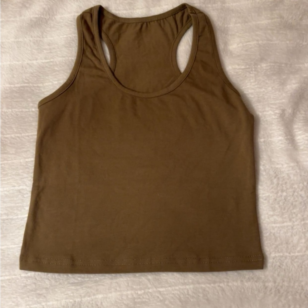 cropped tank, brown